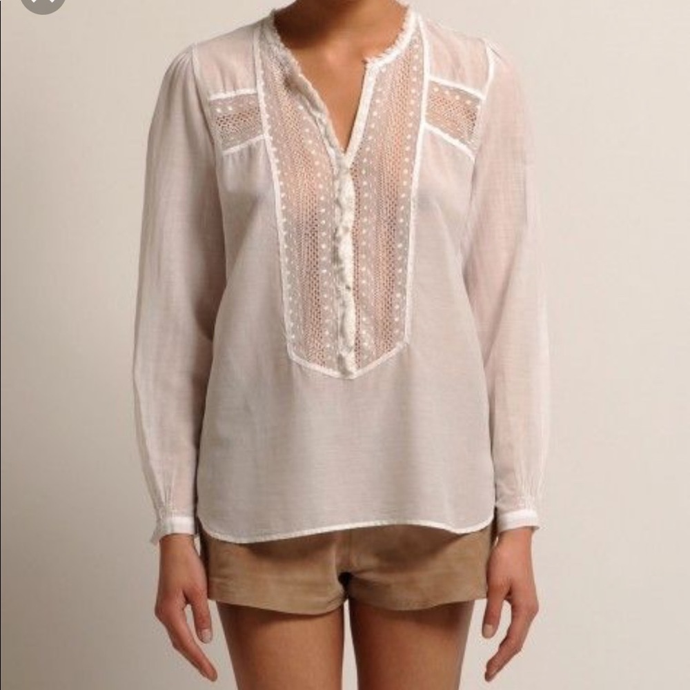 • Maje • Libertad Semi Sheer Blouse White Medium